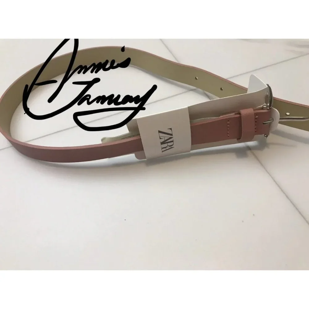 ZARA Girl's Buckle Belts(Pink, Brown/ M, L : 7 Years -14 Years)